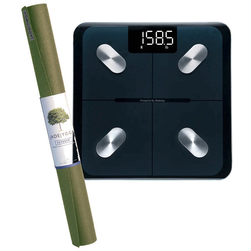 Olive Yoga Mat And Body Fat Scale Bundle