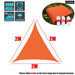 Orange Regular Triangle Sunshade Outdoor Sun Shelter