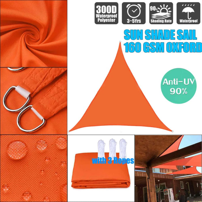 Orange Regular Triangle Sunshade Outdoor Sun Shelter