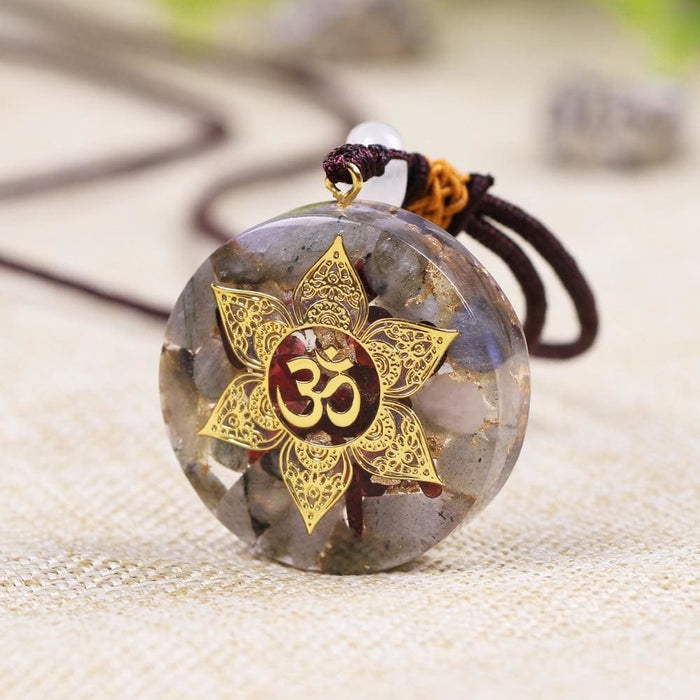 Orgone Pendant Energy Garnet Necklace Orgonite Labradorite