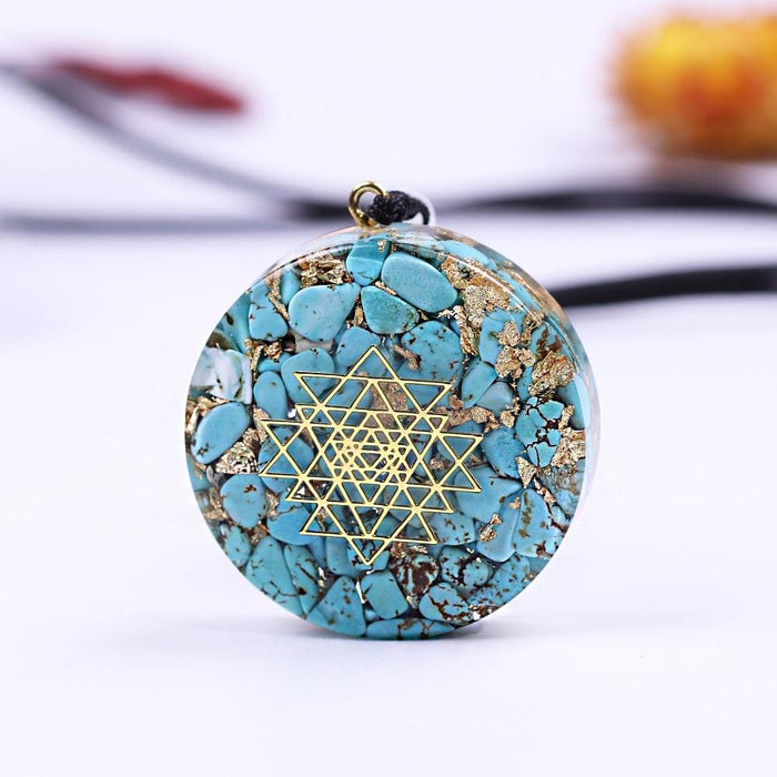 Orgonite Energy Crystal Pendant Sacred Sri Yantra Chakra