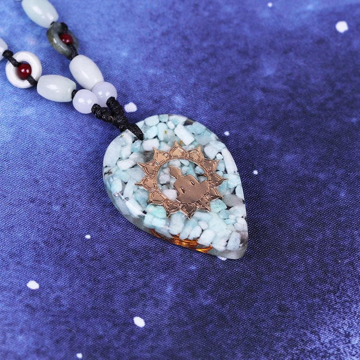 Orgonite Energy Pendant Amazonite Reiki Necklace Glamour