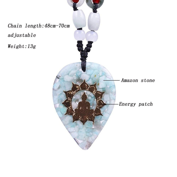 Orgonite Energy Pendant Amazonite Reiki Necklace Glamour