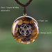 Orgonite Necklace Energy Patch Tiger Eye Pendant Reiki