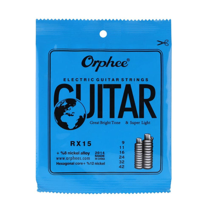 Orphee Rx15 6pcs Electric Guitar String Set.009-.042 Nickel