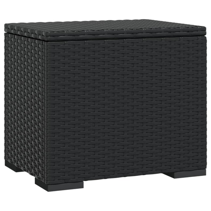 Ottoman With Cushion Black 40x30x40 Cm Poly Rattan Toktkx