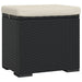 Ottoman With Cushion Black 40x30x40 Cm Poly Rattan Toktkx