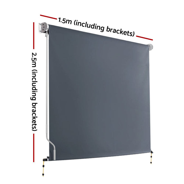 Outdoor Blind Privacy Screen Roll Down Awning Canopy Window