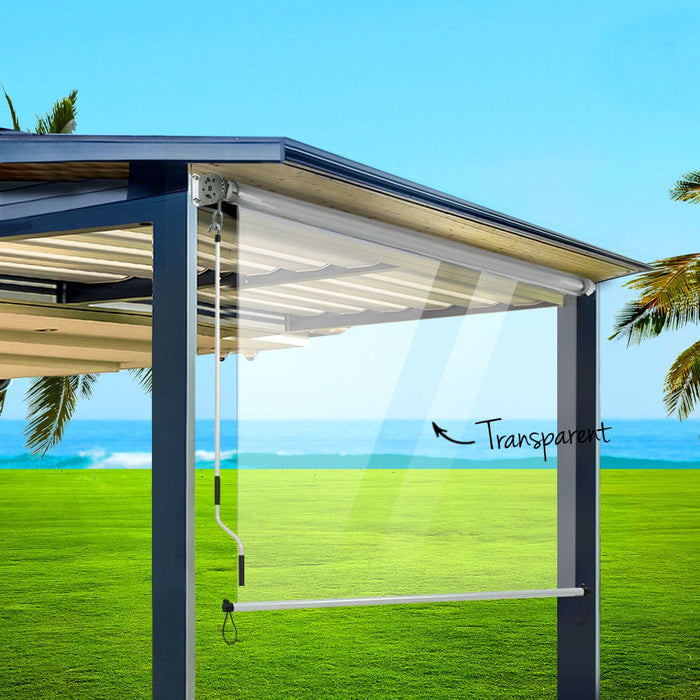 Outdoor Blind Roll Down Awning Canopy Shade Retractable