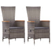 Outdoor Chairs 2 Pcs With Cushions Poly Rattan Grey Albla