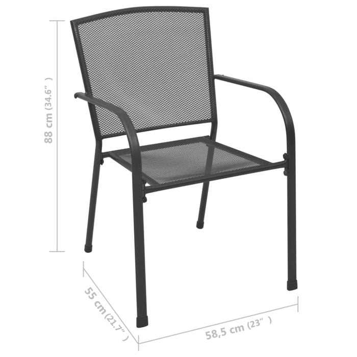 Outdoor Chairs 4 Pcs Mesh Design Anthracite Steel Tobopa