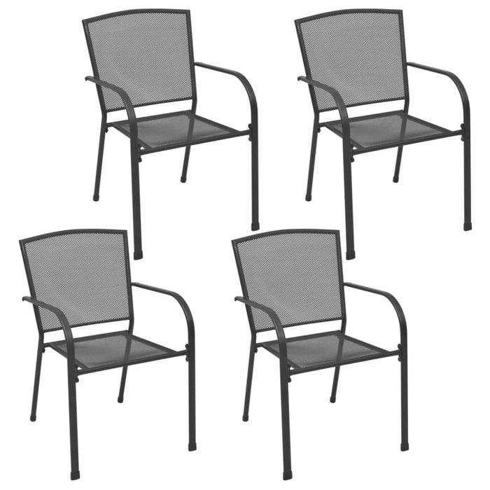 Outdoor Chairs 4 Pcs Mesh Design Anthracite Steel Tobopa