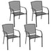 Outdoor Chairs 4 Pcs Mesh Design Anthracite Steel Tobopa