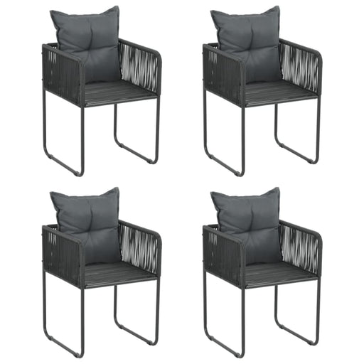 Outdoor Chairs 4 Pcs With Pillows Poly Rattan Black Totobi