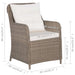 Outdoor Chairs With Cushions 2 Pcs Poly Rattan Brown Aaoan