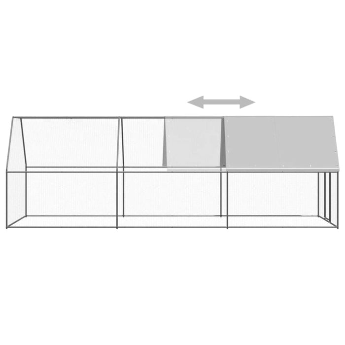 Outdoor Chicken Cage 2x6x2 m Galvanised Steel Tbnktxb