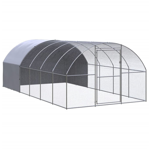 Outdoor Chicken Coop 3x6x2 m Galvanised Steel Tbkpaia