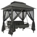 Outdoor Convertible Swing Bench With Canopy Anthracite