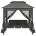 Outdoor Convertible Swing Bench With Canopy Anthracite