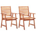 Outdoor Dining Chairs 2 Pcs Solid Acacia Wood Altox