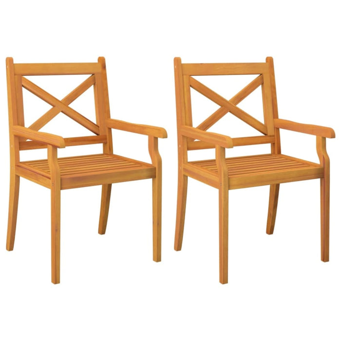 Outdoor Dining Chairs 2 Pcs Solid Wood Acacia Tobtbp