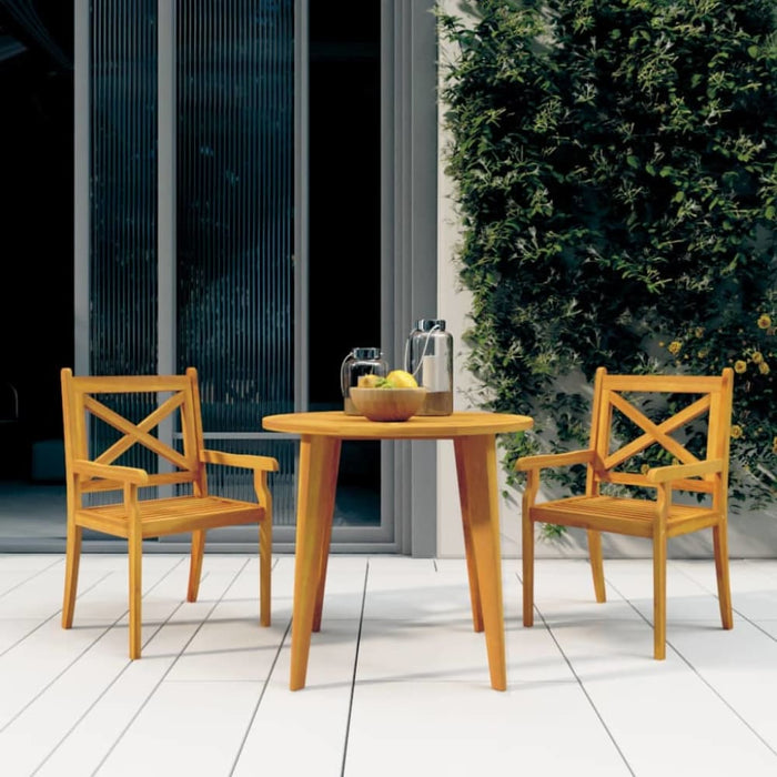 Outdoor Dining Chairs 2 Pcs Solid Wood Acacia Tobtbp