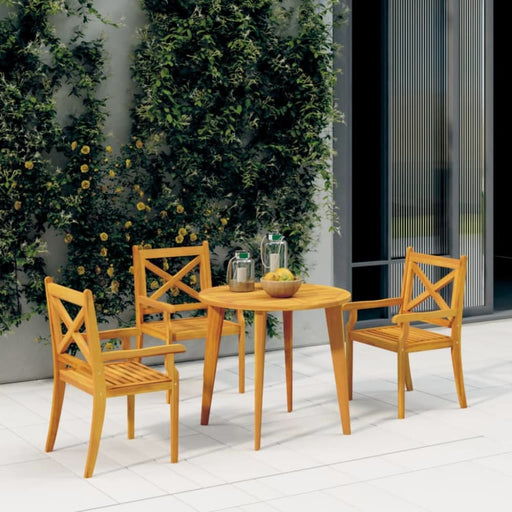 Outdoor Dining Chairs 3 Pcs Solid Wood Acacia Tobtbl