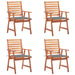 Outdoor Dining Chairs 4 Pcs With Cushions Solid Acacia Wood