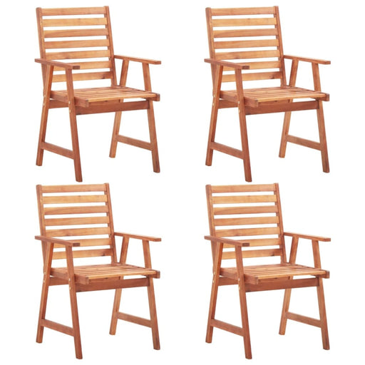 Outdoor Dining Chairs 4 Pcs Solid Acacia Wood Tbpoobb