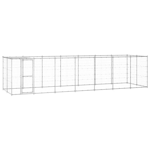 Outdoor Dog Kennel Galvanised Steel With Roof 16.94 M²