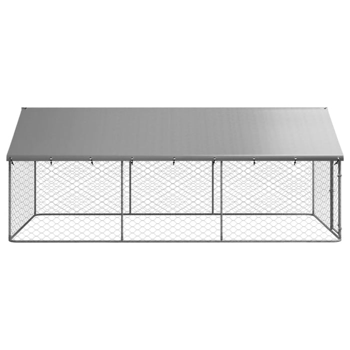 Outdoor Dog Kennel With Roof 400x200x150 Cm Oioakk