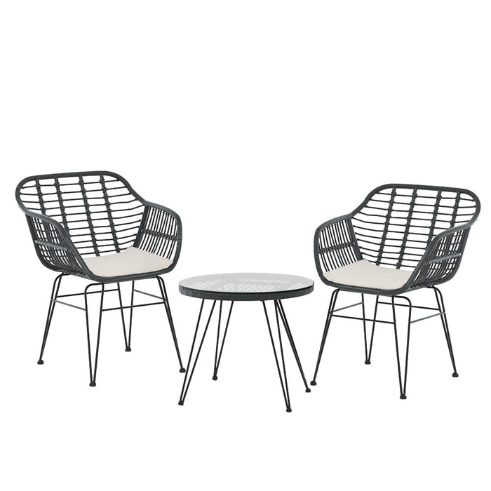 Outdoor Furniture Lounge Setting 3-piece Bistro Set Table