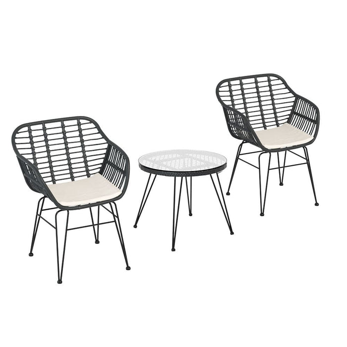 Outdoor Furniture Lounge Setting 3-piece Bistro Set Table