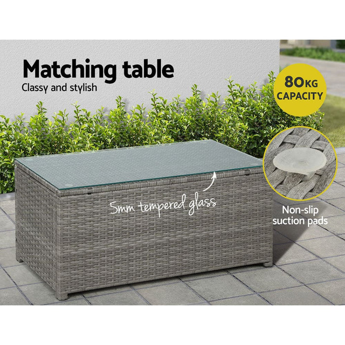 Outdoor Furniture Sofa Set 4 - seater Wicker Lounge Setting