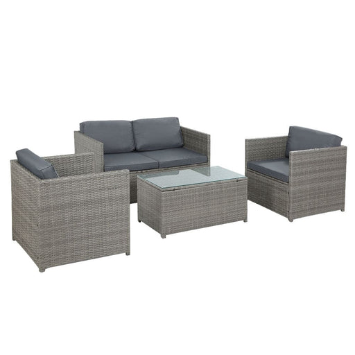 Outdoor Furniture Sofa Set 4 - seater Wicker Lounge Setting