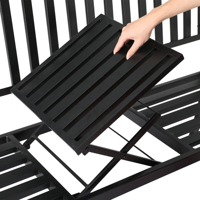 Outdoor Garden Bench Steel Foldable Table Furniture Patio