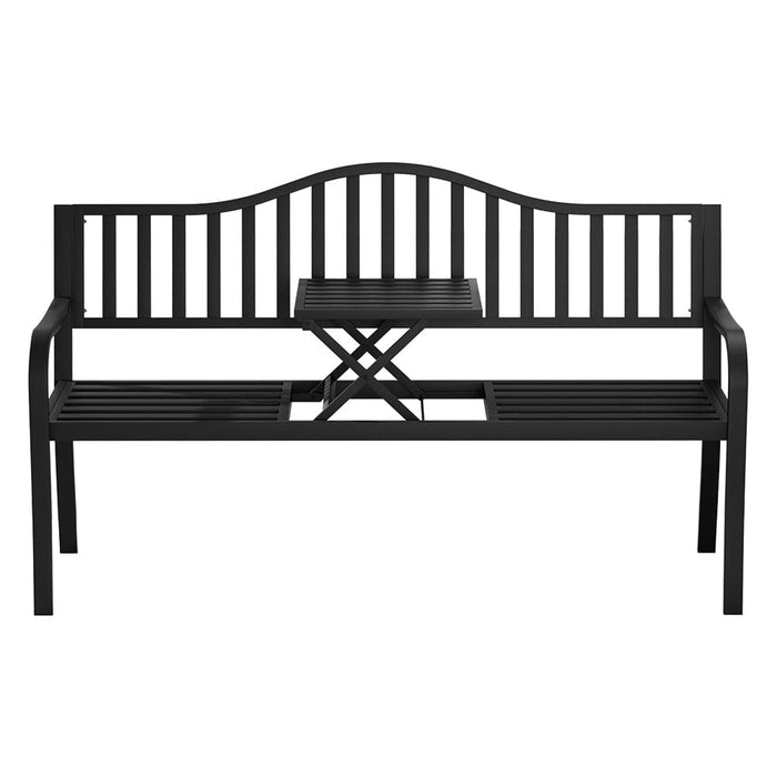 Outdoor Garden Bench Steel Foldable Table Furniture Patio