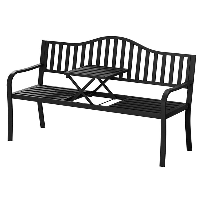 Outdoor Garden Bench Steel Foldable Table Furniture Patio