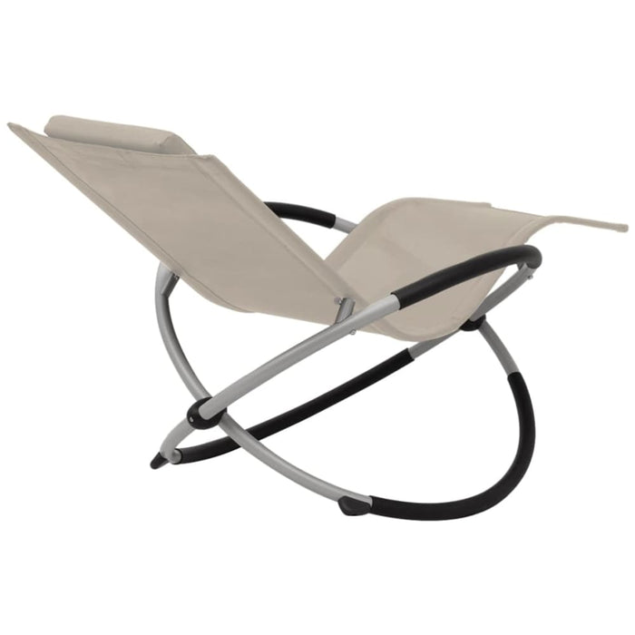 Outdoor Geometrical Sun Lounger Steel Cream Aiiia