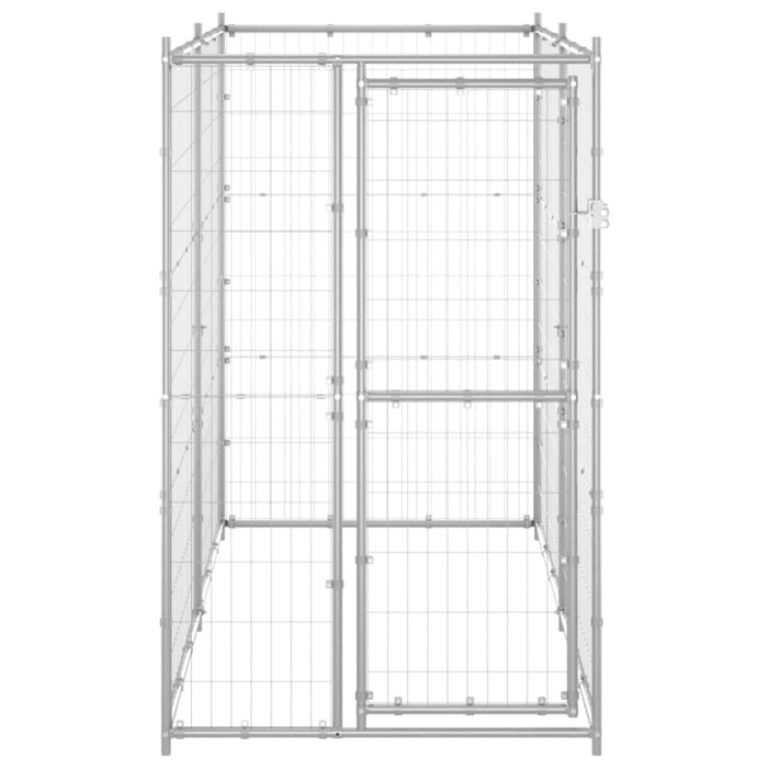 Outdoor Dog Kennel Galvanised Steel 110x220x180 Cm Opbnbo