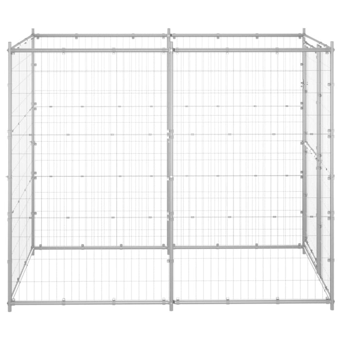 Outdoor Dog Kennel Galvanised Steel 110x220x180 Cm Opbnbo