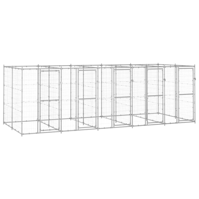 Outdoor Dog Kennel Galvanised Steel 12.1 M² Tbnxxnp