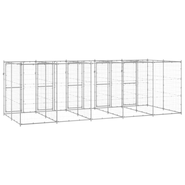 Outdoor Dog Kennel Galvanised Steel 12.1 M² Tbnxxnp