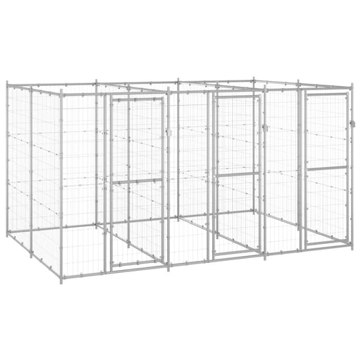 Outdoor Dog Kennel Galvanised Steel 7.26 M² Tbnxxnt