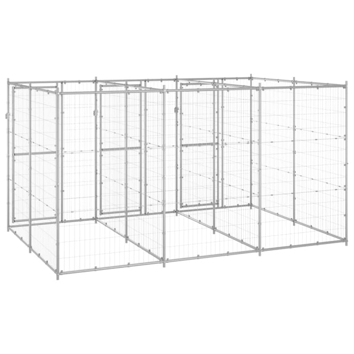 Outdoor Dog Kennel Galvanised Steel 7.26 M² Tbnxxnt