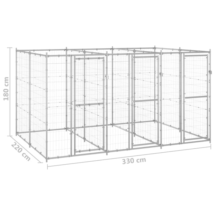 Outdoor Dog Kennel Galvanised Steel 7.26 M² Tbnxxnt