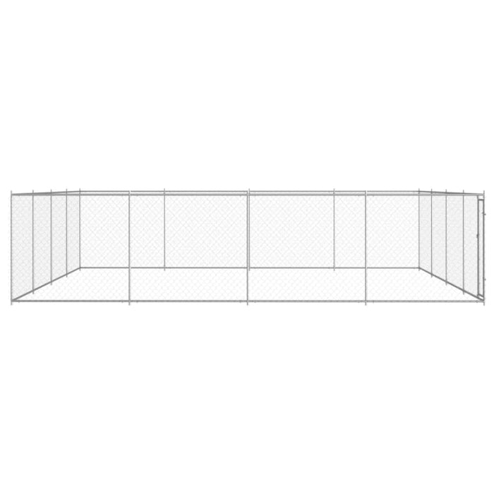 Outdoor Dog Kennel Galvanised Steel 760x760x185 Cm Oapbti