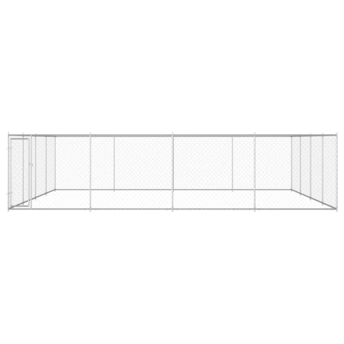 Outdoor Dog Kennel Galvanised Steel 760x760x185 Cm Oapbti