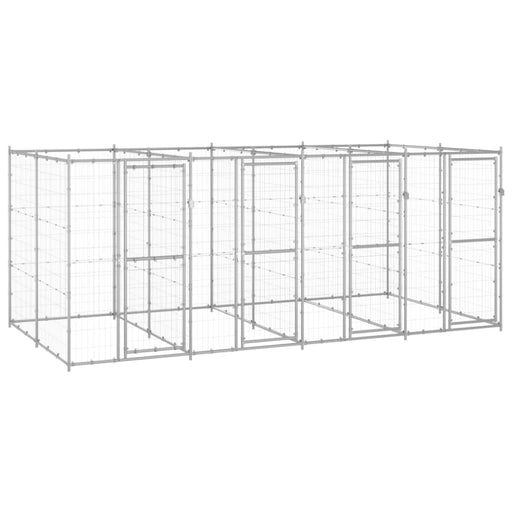 Outdoor Dog Kennel Galvanised Steel 9.68 M² Tbnxxna