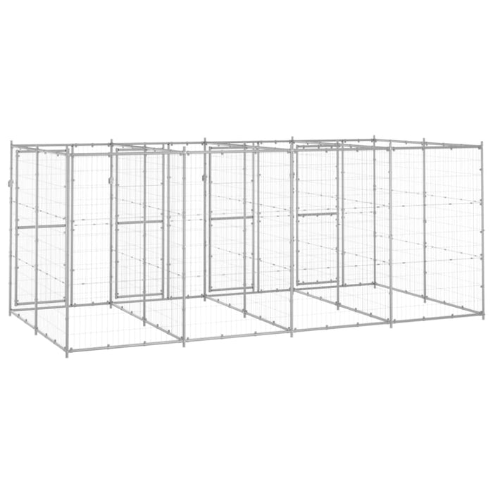 Outdoor Dog Kennel Galvanised Steel 9.68 M² Tbnxxna